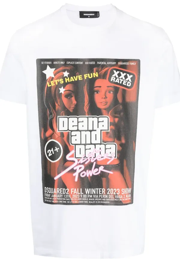 DSQUARED2 t-shirt med grafiskt tryck - Vit