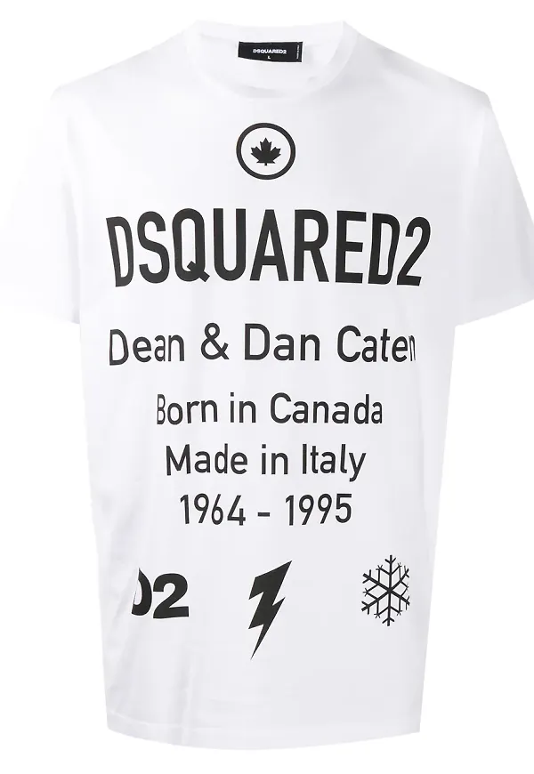 DSQUARED2 t-shirt med slogan - Vit