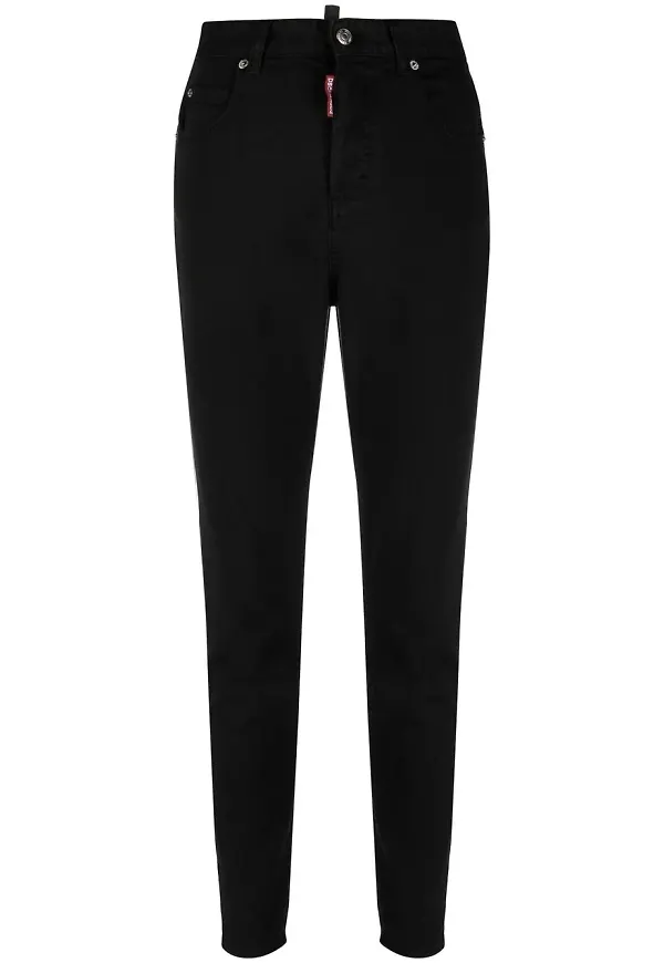 Dsquared2 tapered-jeans med hög midja - Svart