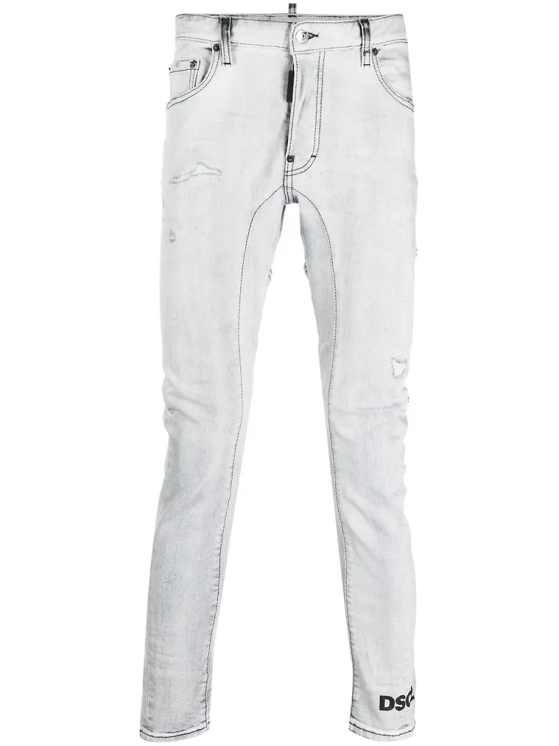 Dsquared2 tapered-jeans med logotyp - Grå