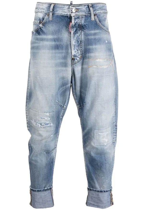 Dsquared2 tapered-jeans med slitning - Blå