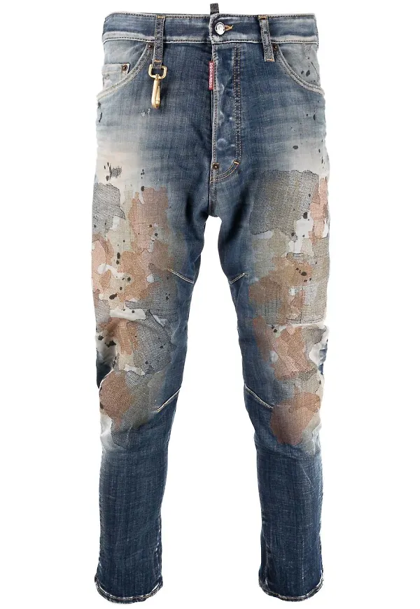 Dsquared2 tapered-jeans med slitning - Blå