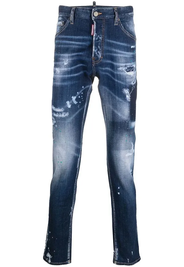 Dsquared2 Tiffany skinny-jeans med slitning - Blå