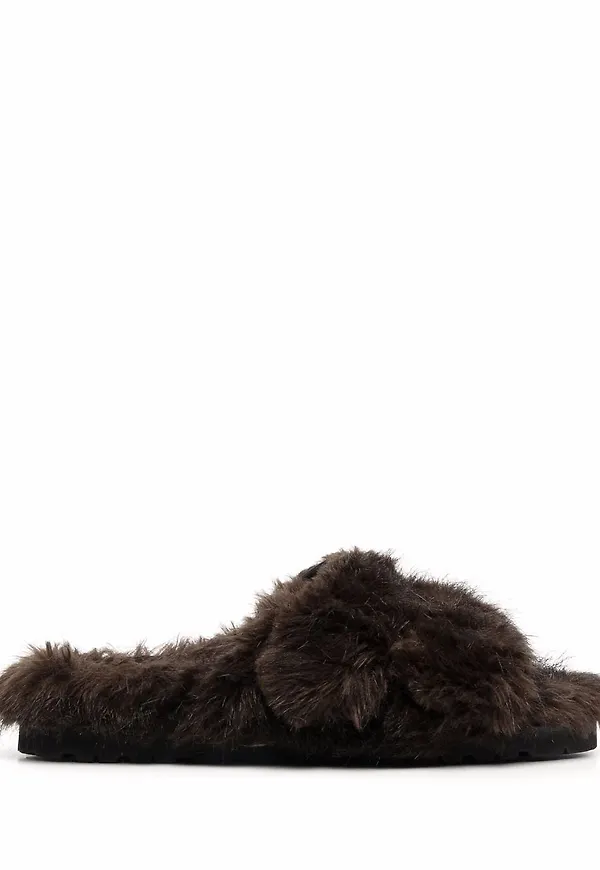 Dsquared2 tofflor i konstpäls - Brun