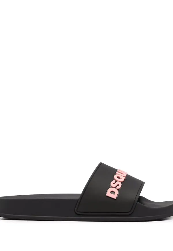 Dsquared2 tofflor med applikation - Svart