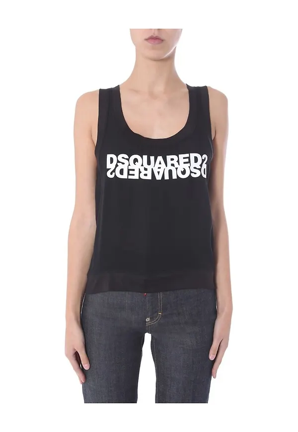 Dsquared2 TOP With Logo Svart, Dam