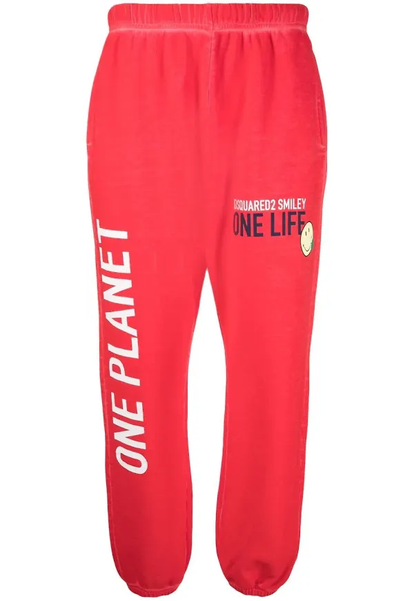 Dsquared2 trackpants med slogan - Röd