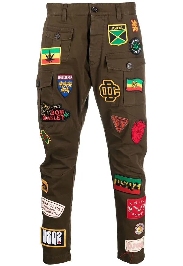 Dsquared2 trekvartsbyxor med märke - Grön