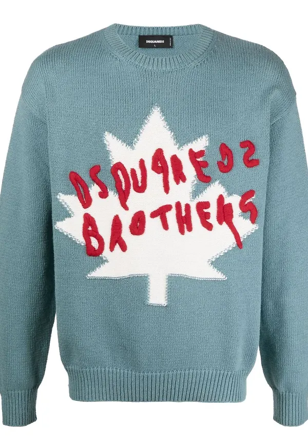 Dsquared2 tröja med broderad slogan - Blå