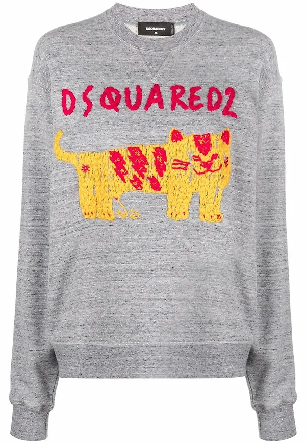 Dsquared2 tröja med brodyr - Grå