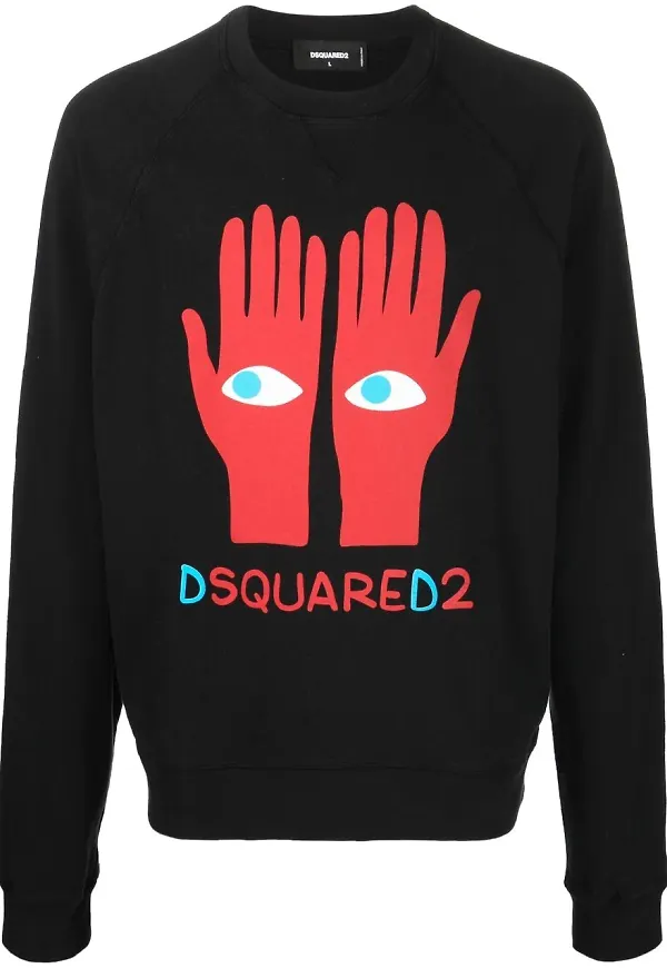 Dsquared2 tröja med grafiskt tryck - Svart