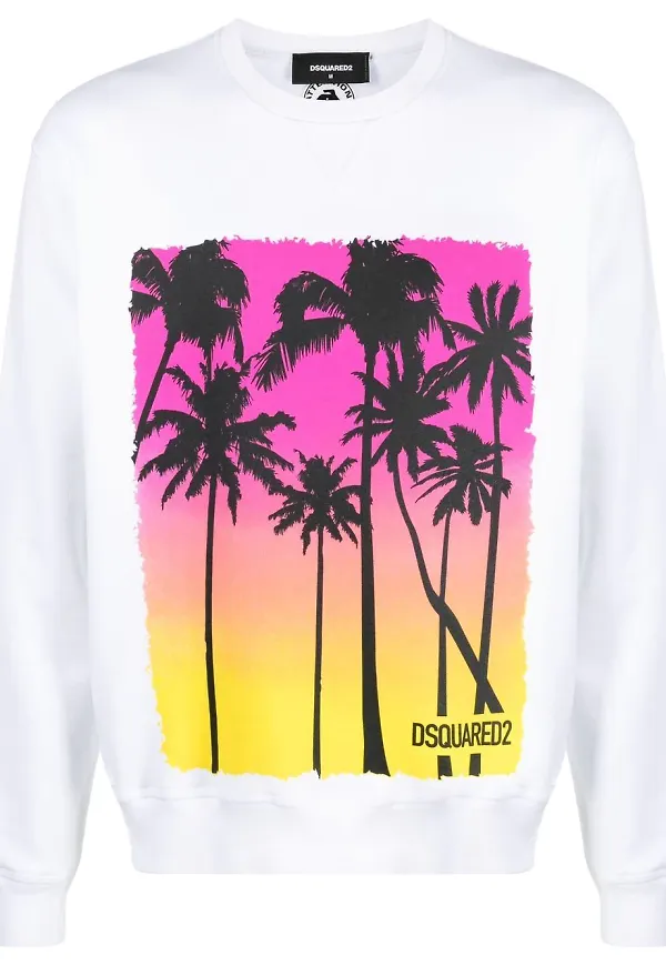 Dsquared2 tröja med grafiskt tryck - Vit