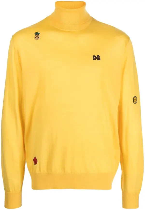 Dsquared2 tröja med hög krage - Gul