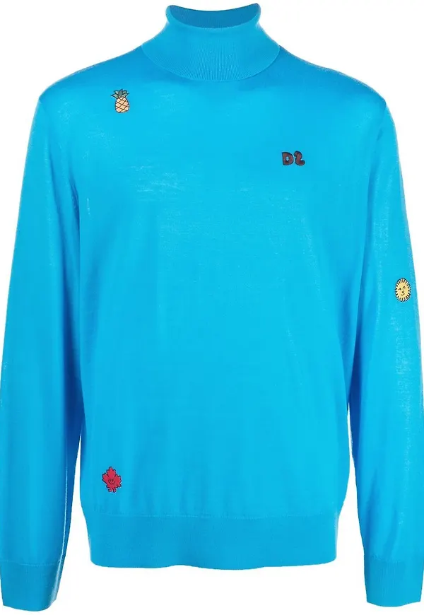 Dsquared2 tröja med rullkrage - Blå
