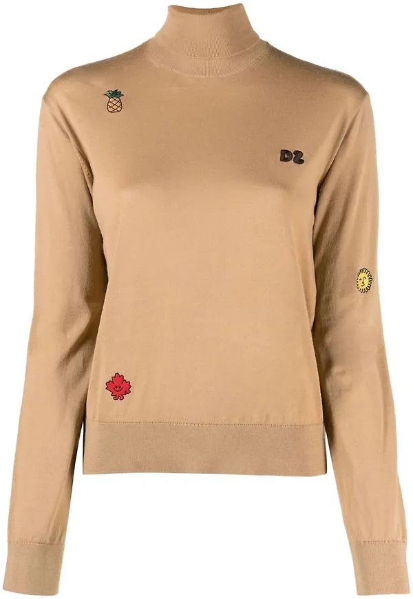 Dsquared2 tröja med rullkrage - Brun