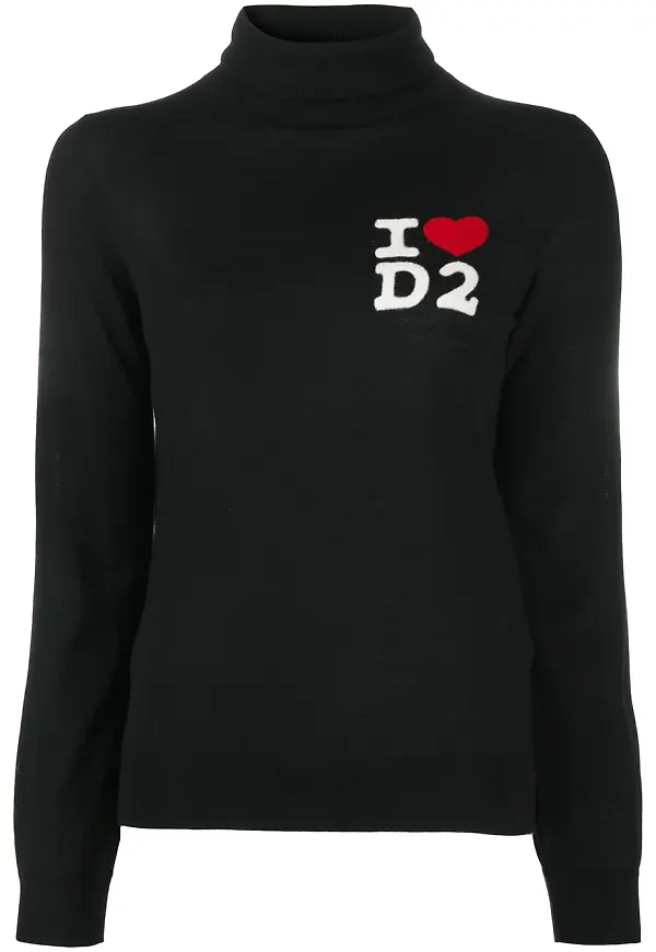 Dsquared2 tröja med rullkrage - Svart