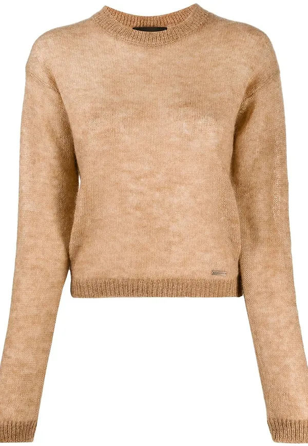 Dsquared2 tröja med rundad hals - Brun