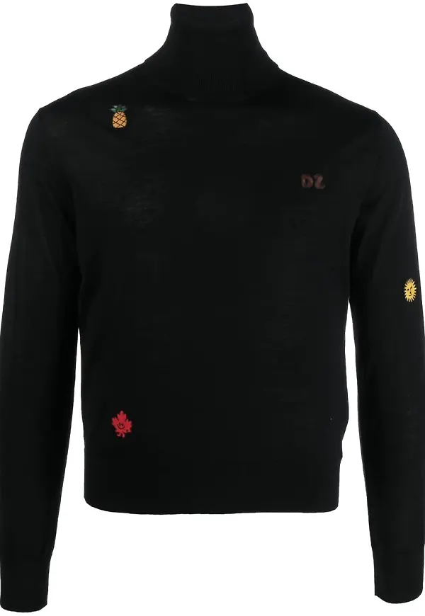 Dsquared2 tröja med rundad hals - Svart