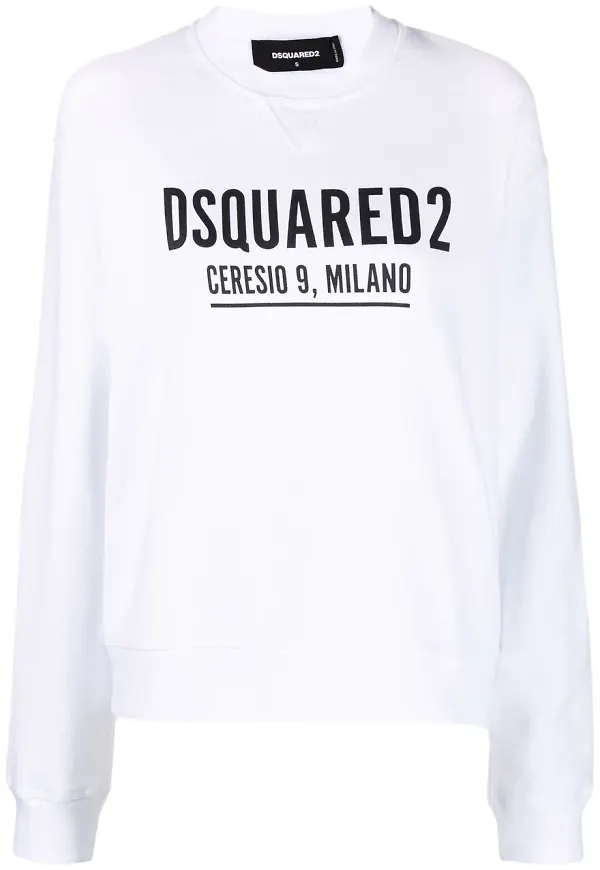 Dsquared2 tröja med rundad hals - Vit