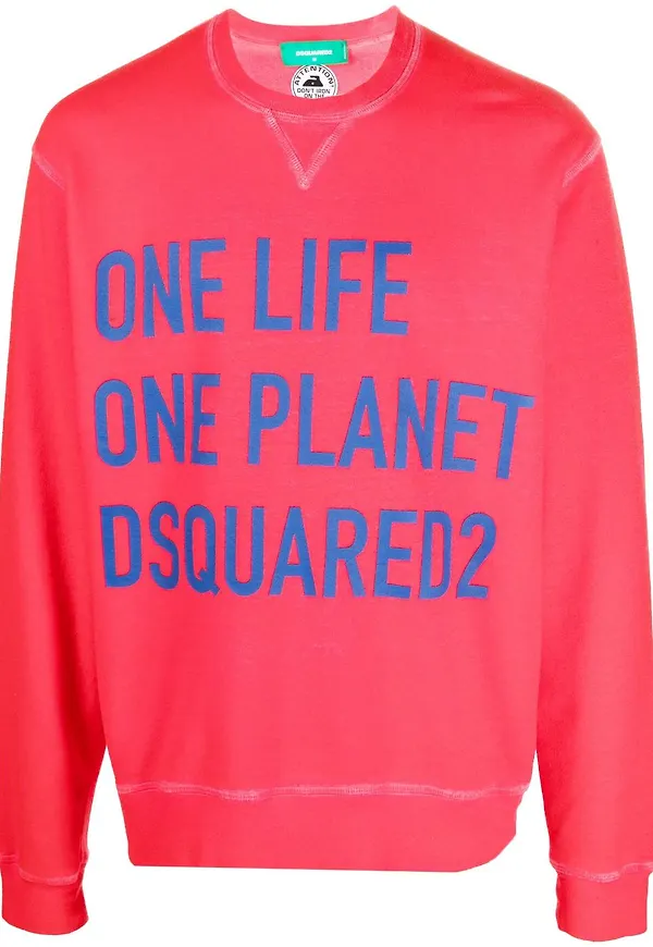 Dsquared2 tröja med slogan - Röd