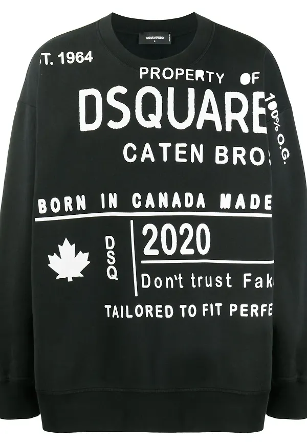 Dsquared2 tröja med tryck - Svart