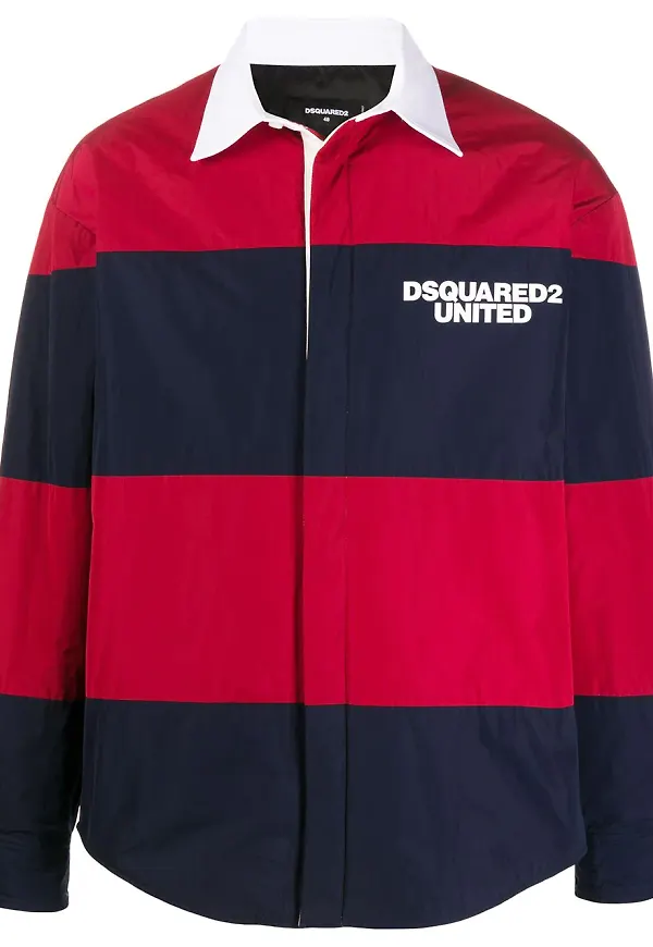 Dsquared2 tunn randig jacka - Röd