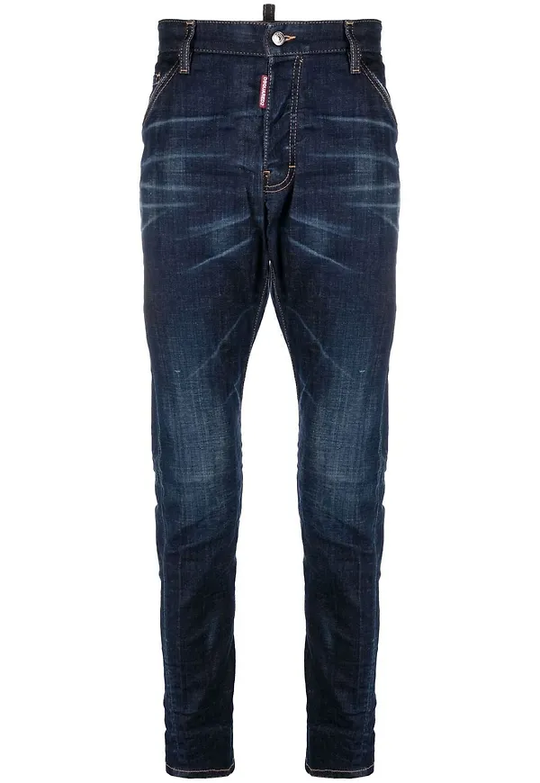 Dsquared2 tvättade straight-jeans - Blå