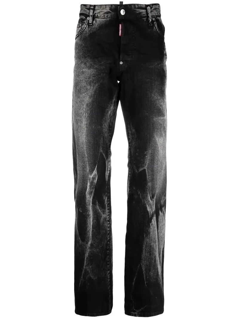 Dsquared2 tvättade straight-jeans - Grå
