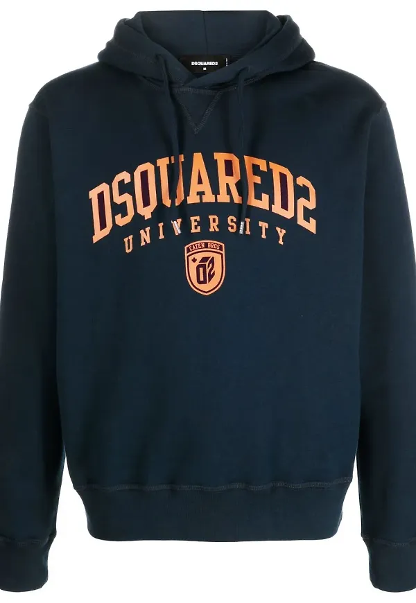 DSQUARED2 University hoodie med dragsko - Blå