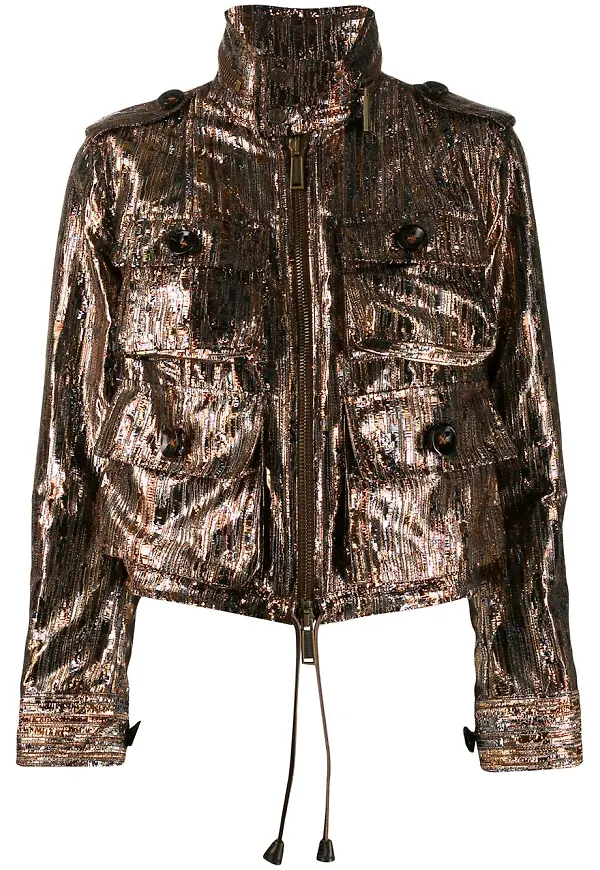 Dsquared2 utility-jacka i lurex - Brun