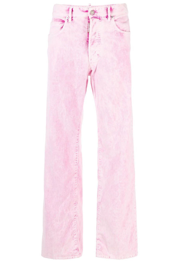 Dsquared2 utsvängda syratvättade jeans - Rosa