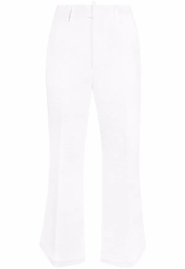 Dsquared2 utsvängda trekvartsbyxor - Vit