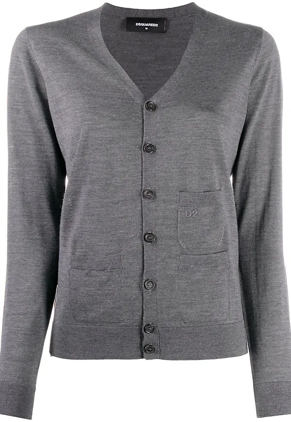 Dsquared2 v-ringad cardigan - Grå