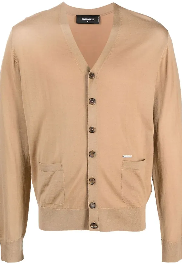 Dsquared2 v-ringad kofta - Brun