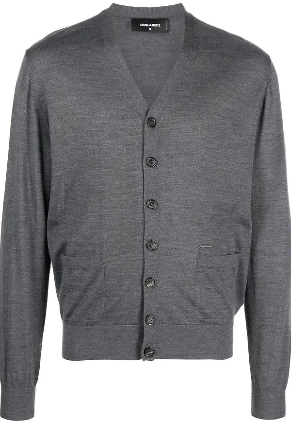 Dsquared2 v-ringad kofta - Grå