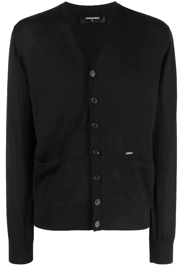 Dsquared2 v-ringad kofta - Svart