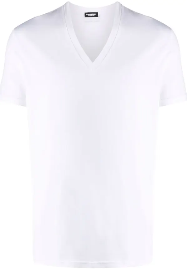 Dsquared2 v-ringad t-shirt - Vit