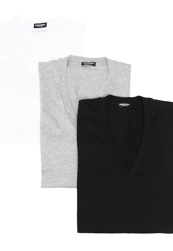 Dsquared2 v-ringad t-shirt - Vit