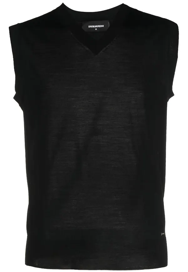 Dsquared2 v-ringad topp - Svart