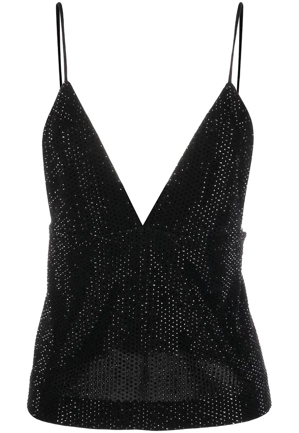 Dsquared2 v-ringat linne med paljetter - Svart