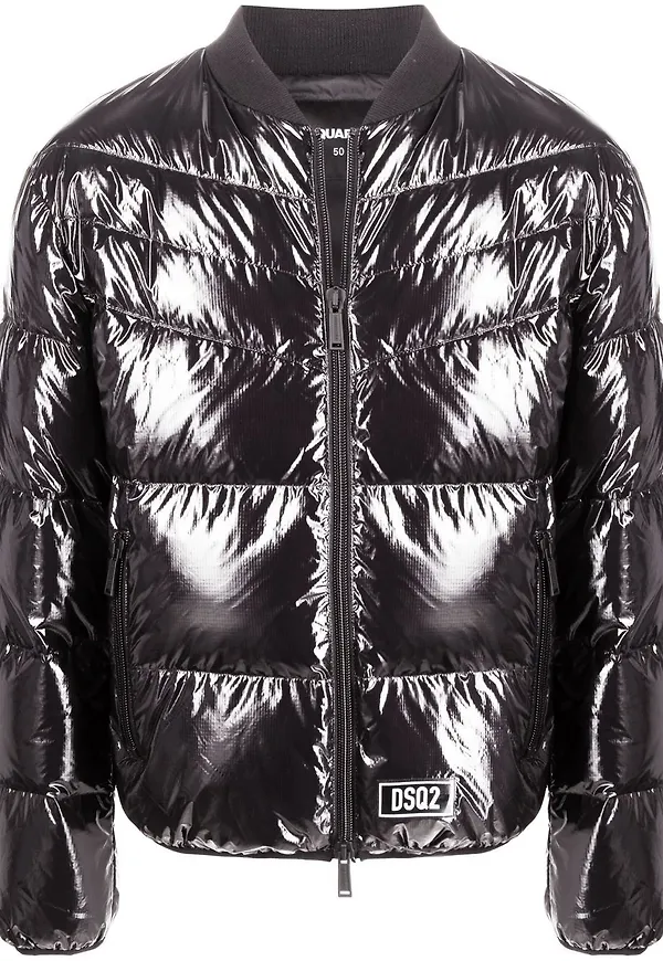 Dsquared2 vadderad jacka med dragkedja - Svart