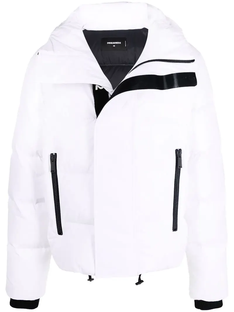 Dsquared2 vadderad jacka med logotyprem - Vit