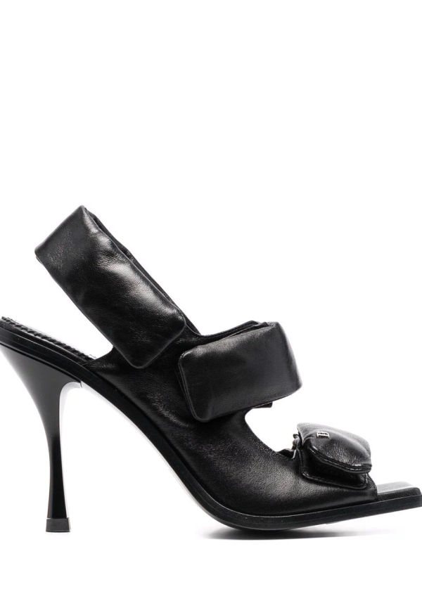 Dsquared2 vadderade sandaler med klack - Svart