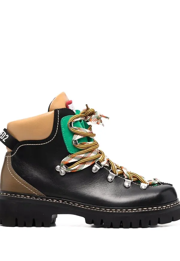 Dsquared2 vandrarkängor i läder - Svart