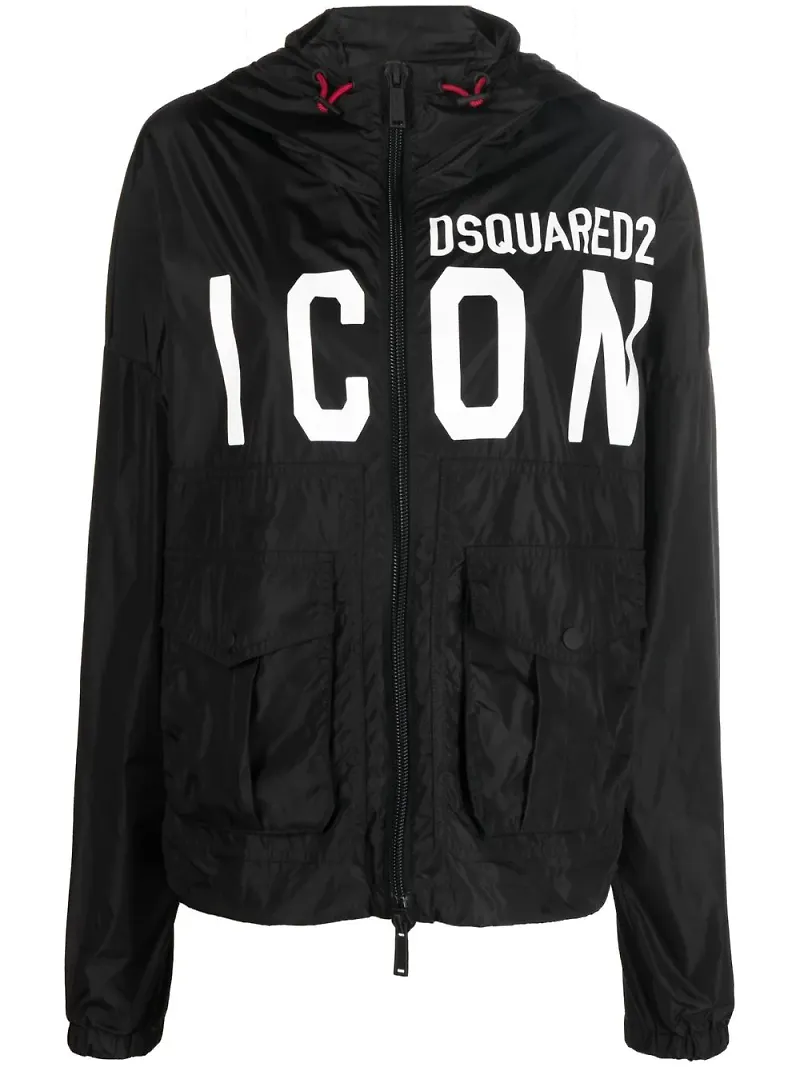 Dsquared2 vindjacka i oversize-modell med logotyp - Svart