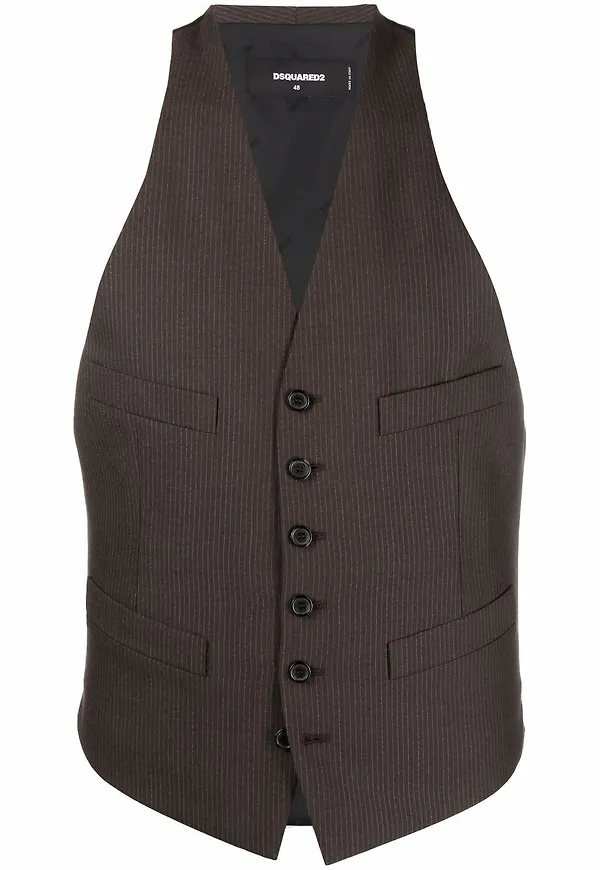 Dsquared2 väst med knäppning - Brun