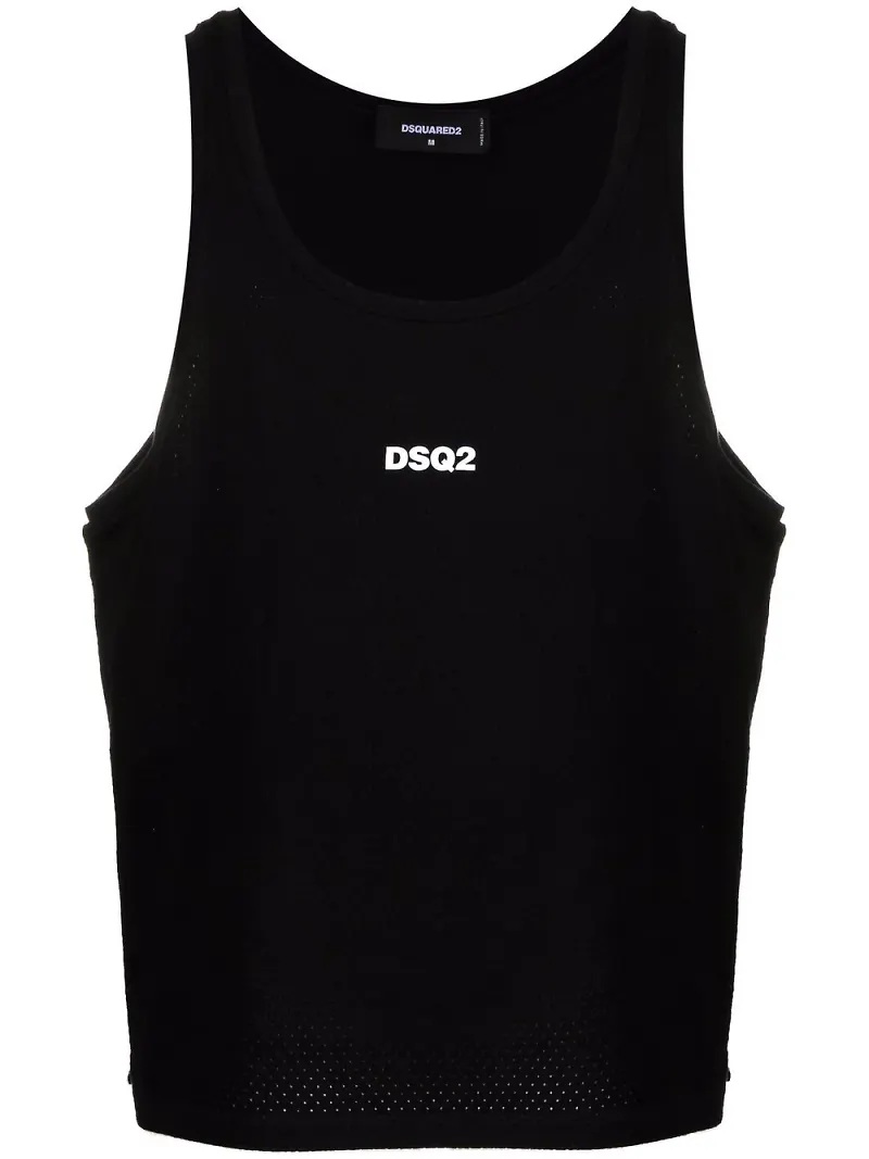 Dsquared2 väst med rundad hals och logotyp - Svart