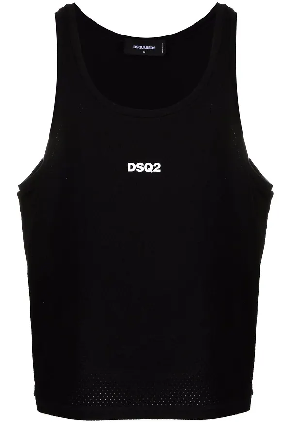 Dsquared2 väst med rundad hals och logotyp - Svart