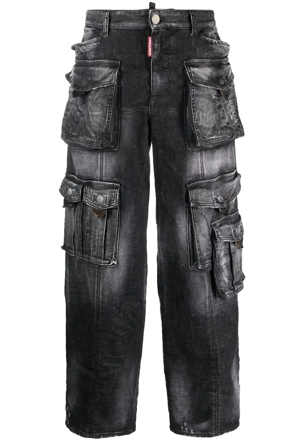 Dsquared2 wide leg-jeans - Svart