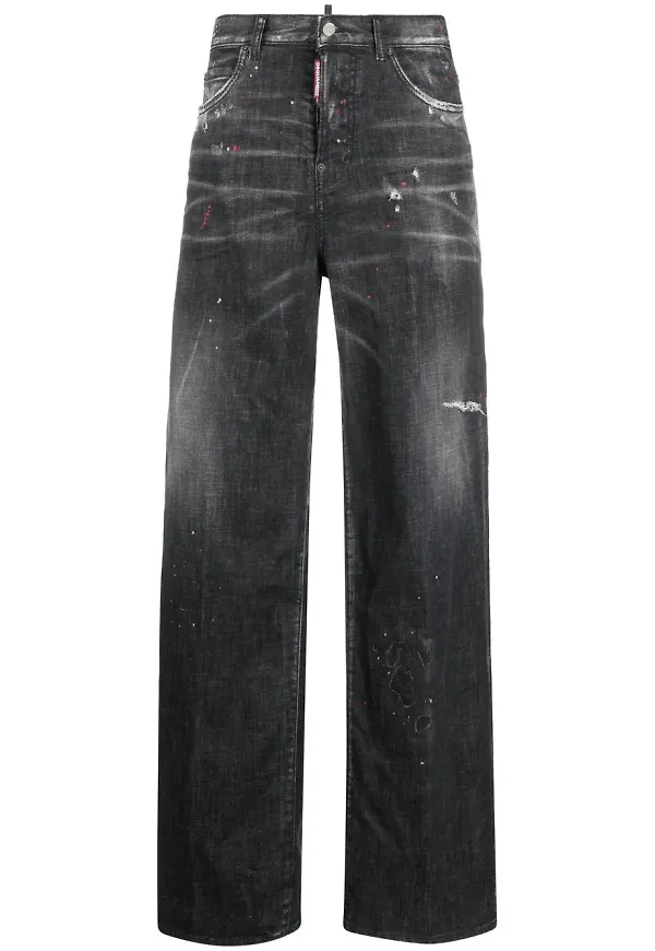 Dsquared2 wide leg-jeans - Svart